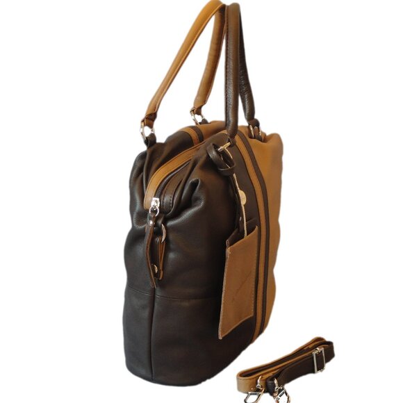 Bruno Rossi Tote/Shoulder Bag - Camel Brown - Picture 2 of 3